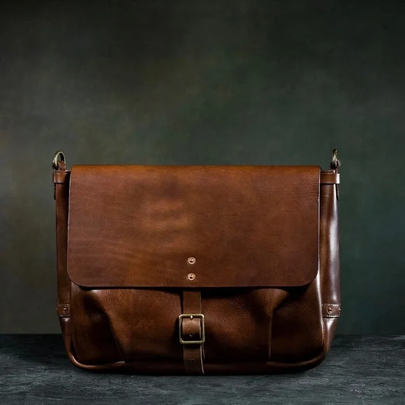 Satchel & Page Slim Italian Leather Mailbag laptop workbag luxury quality - Picture 13 of 17